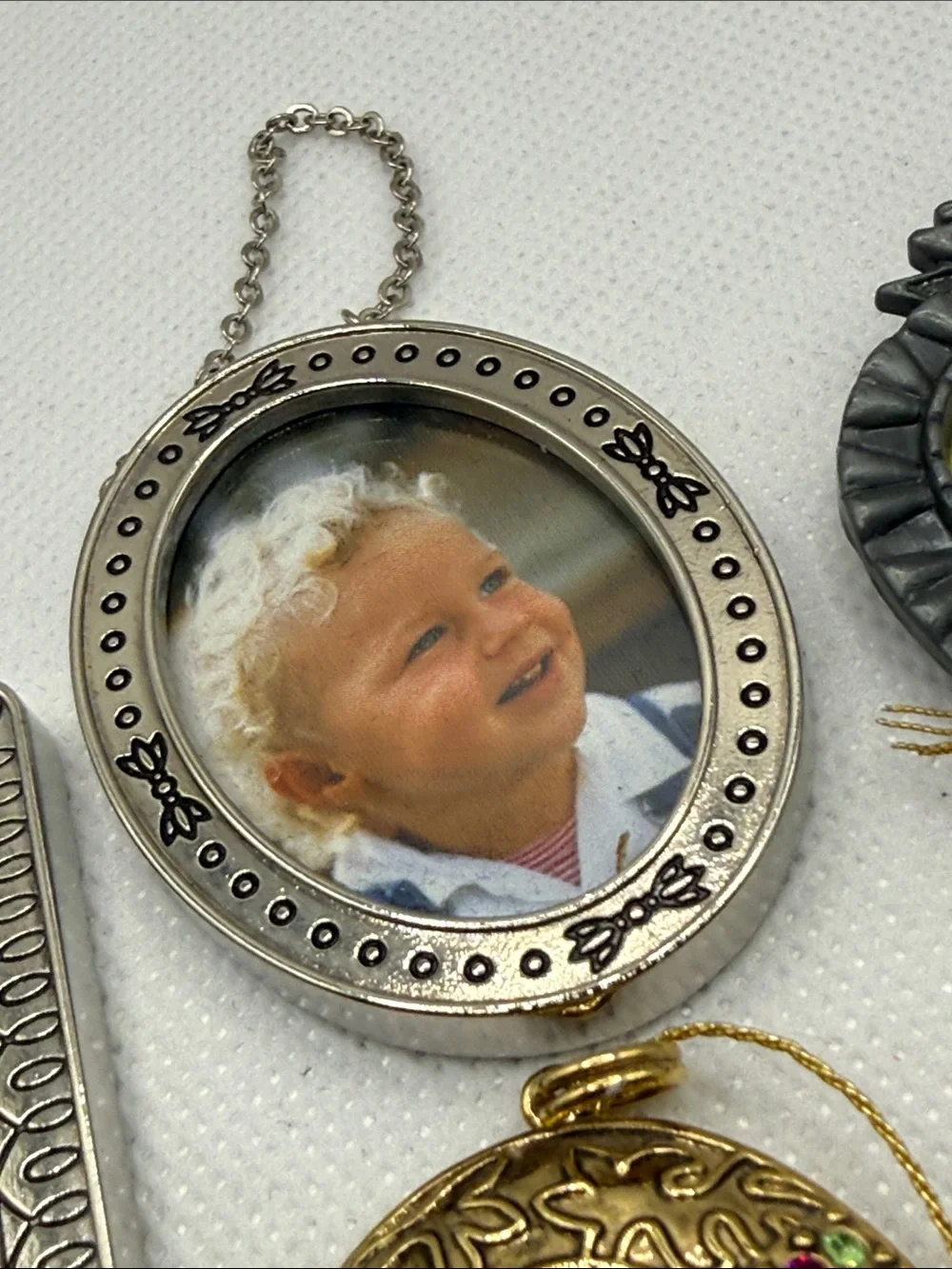 Mixed Mini Photo Locket Charms - Silver & Gold Tones random assortment